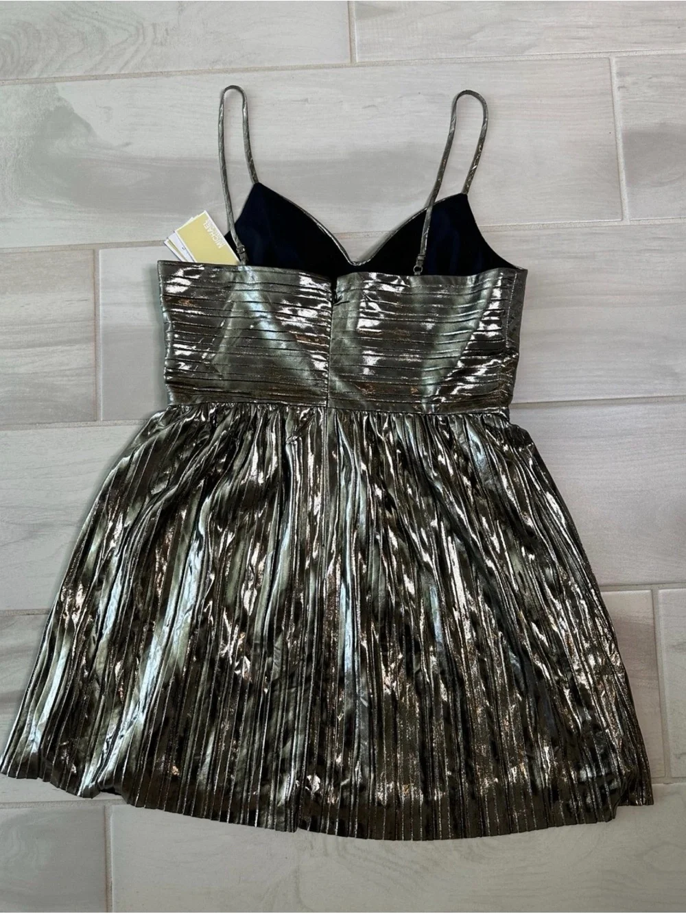 Michael Kors Metallic Pleated dress size 2